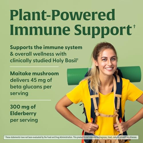 MegaFood Superfood Mushroom Immune Support - Maitake Mushroom Supplement with Elderberry & Holy Basil to Help Support a Healthy Immune System - Doctor Formulated, Vegan - 60 Capsules, 30 Servings - Image 4