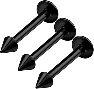 3 STK Eloxiert Lippen Labret 1,6mm 14g Medusa Ohrringe