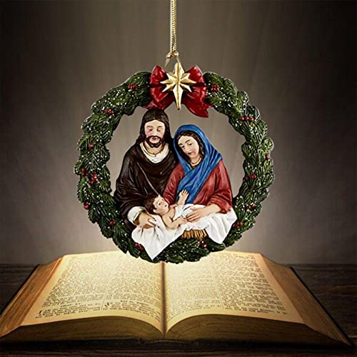 5 Pcs natividade enfeites de natal - Decoração de árvore de Natal leve enfeites pendurados em acríli
