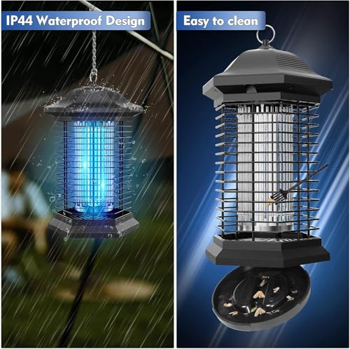AMUFER Bug Zapper Outdoor, Electric Mosquito Zapper with 18W Power & 4400V Instant Grid, Insect Control Efficiency Increased 100%, Coverage of 1/2 Acre, Fly Trap Perfect for Patio, Backyard, Home