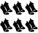 BRUBAKER Unisex Cushion Low Cut Socks - 6 Pairs - Black White - Size: US 6.5-8