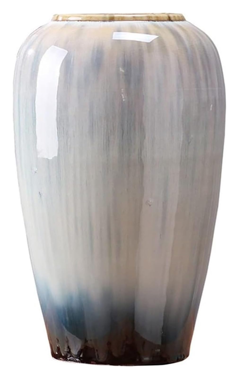 asdchZen Vase Decor Simple Modern Ceramic Vases High Temperature Kiln Varying Glazed Porcelain Ornaments Home Decorations Flower Vases -A,Grey Wolf