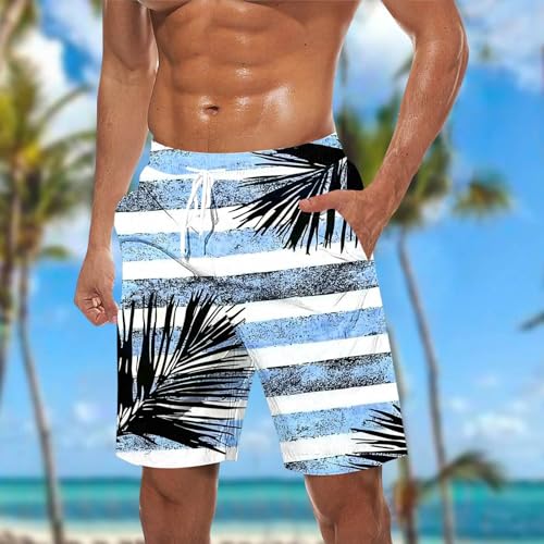 Hawaiian Men's Summer 4th of July Patriotic USA Flag Print Beach Shorts Swim Trunks Sports Running Bathing Suits2