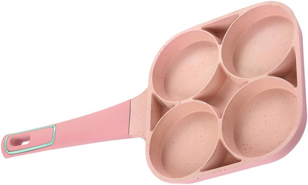 Angoily Non-stick Egg Frying Pan Aluminium Alloy Skillet for Omelets and Healthy Cooking Easy Clean Home Egg Cooker Lightweight Breakfast Mold in Pink