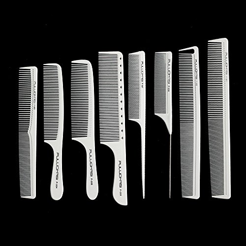 Set de 8 peines blancos profesionales resistentes al calor miniatura 2