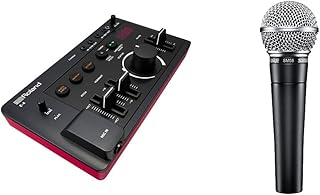 Roland AIRA Compact E-4 VOICE TWEAKER | Vocal Performance Tool with Powerful Voice & Shure SM58 Cardioid Dynamic Vocal Microphone with Pneumatic Shock Mount, Spherical Mesh Grille