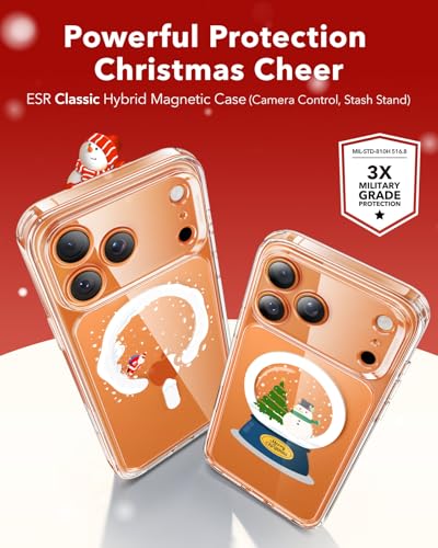 Image of ESR for iPhone 17 Pro Max Case, Camera Control Cover, Compatible with MagSafe, Shockproof Military-Grade Protection, Magnetic Phone Case for iPhone 17 Pro Max, Classic Hybrid Case, Santa Skater