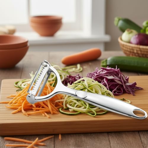Stainless Steel Peeler & Shredder with Rust-Resistant Blades