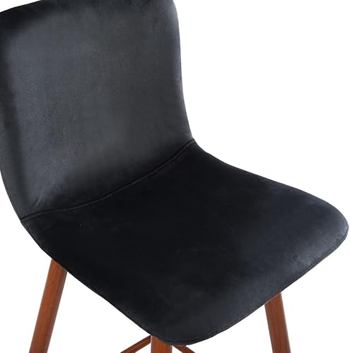 Miniatura 7 de Juego de 2 taburetes de bar, tapizados de tela, altura de mostrador, respaldo bajo, sillas de comedor sin brazos con reposapiés, 30 pulgadas, gris