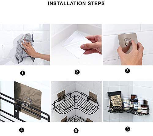 Entraxa Self-Adhesive Metal Bathroom Corner Rack Storage Shelves (Pack- 1) 1