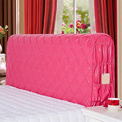 LZTET Funda Cuero para Cabecera,Protector Respaldo Cama,PañO Acolchado Todo Incluido Cubierta,Funda EláStica para Cabecera,Cabecera La DecoracióN,Red-200cm