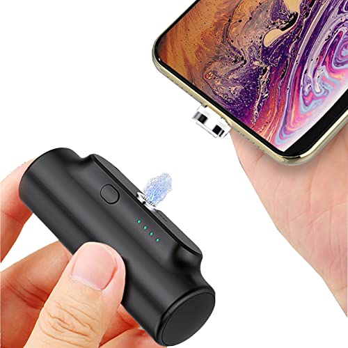 Mini Portable Charger Battery Pack for Android/iPhone/Type-C 5000mAh Ultra-Compact Wireless Power Bank Fast Charging Compatible with Mobile Phone Camera Earphone Applewatch (3000mAh #Black)