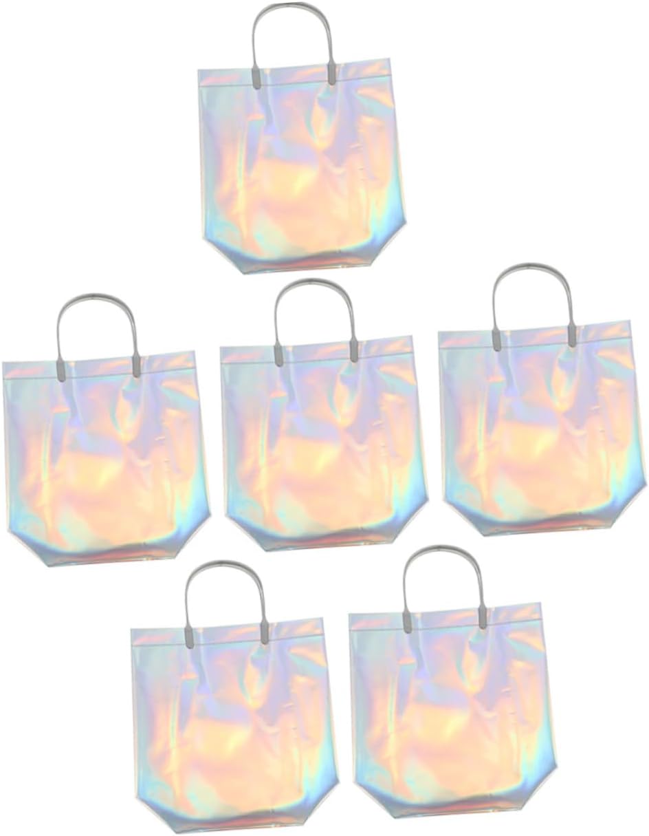 6 Pack Waterproof Present Bag Reusable Grocery Bags for Wedding Portable Handles
