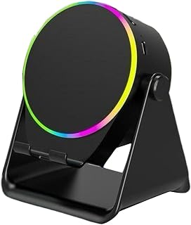 vreplrse Soporte para Altavoz Bluetooth inalámbrico con Luces LED Que cambian de Color dinámicamente para Crear un romántico (ABS), Negro