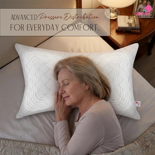 Image of Hotel Quality Pillows Set of 4, Ultra Soft Microfiber Bed Pillows 17x27 Inch, Fluffy No Lump Support, Breathable Hypoallergenic Machine Washable Bed Pillows