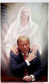 DONALD TRUMP PRAYING WITH JESUS flag Trump Shooting Fight flags 2024 outdoor indoor 3x5ft banner (Multicolor)