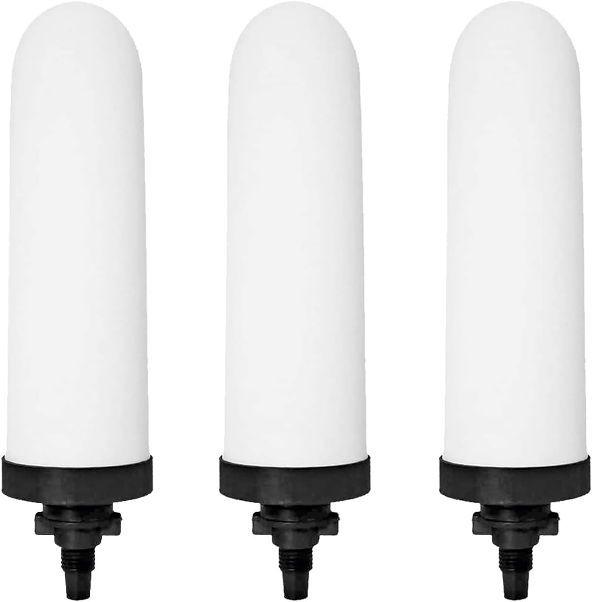 RAMA Spirit 7 Inch Water Filter and Purifier Ceramic Candle with Activated Carbon, 3 Stages of Filtration, Greater Than 4 Log Bacteria Removal, Pack Of 3