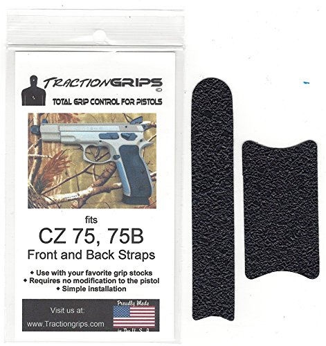 Tractiongrips Black Front and Back Strap Grip Tape for CZ 75, 75B