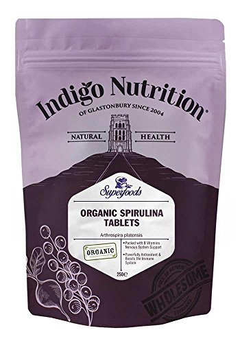 Indigo Herbs Comprimidos de Espirulina Orgánica - 250 Comprimidos (500mg)