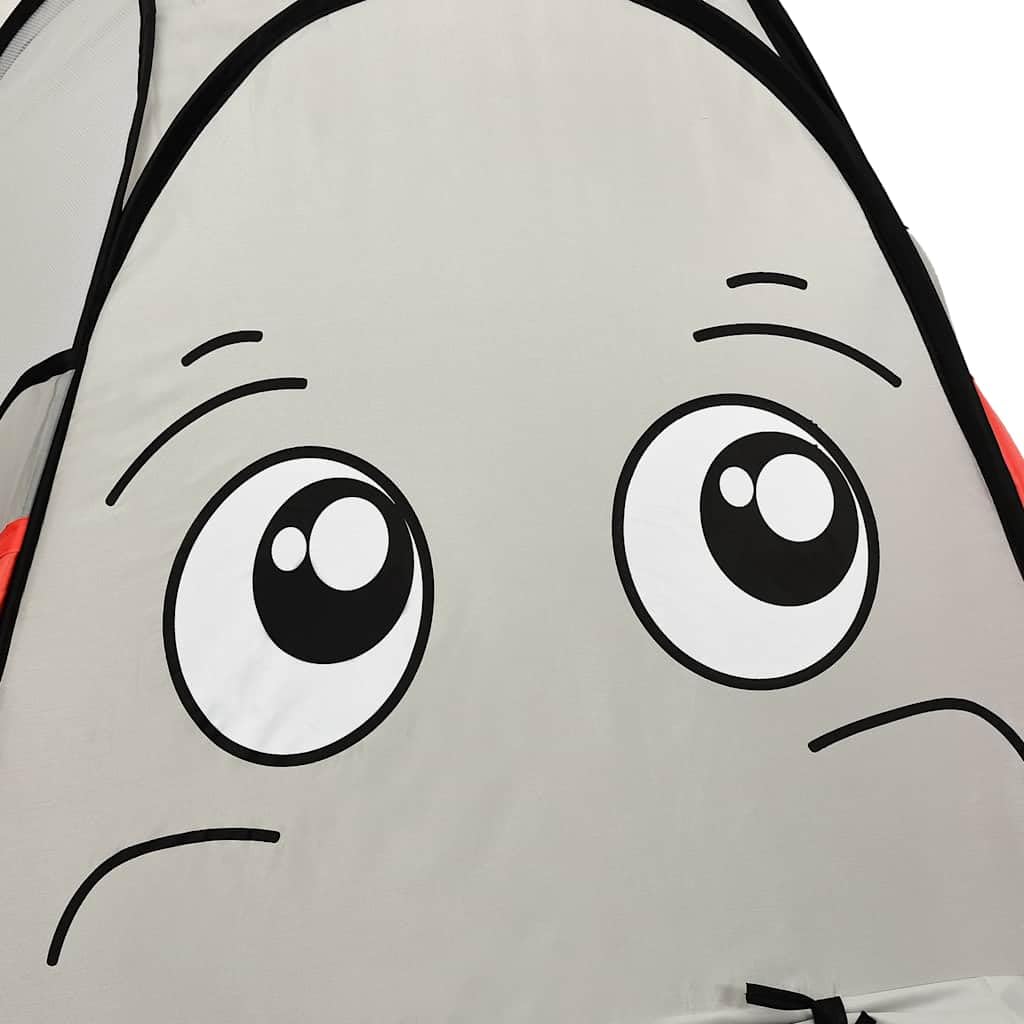 Tienda de campaña con forma de elefante gris con túnel de juego, 174 x 86 x 101 cm, poliéster, tienda para niños, para interior y exterior, jardín, camping, aventura, fantasía, juego de rol