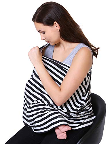 Feather Hug® Cubierta de lactancia premium de 360° para lactancia. Delantal de alimentación para mamá, cubierta elástica de lactancia para madre, cubierta de lactancia real transpirable, delantal de