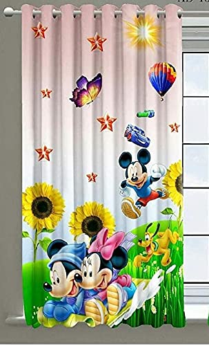 Neymo Polyester 3D Cartoon Digital Printed Window Curtain (Multicolour, 4 x 5 Feet)