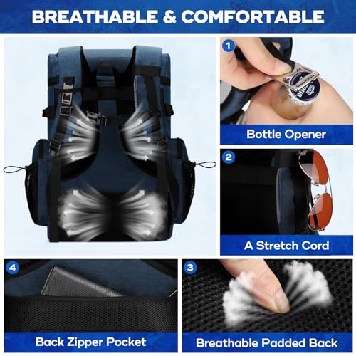 Image of Maelstrom 35 /50 Can Insulated Backpack Cooler, Leakproof Soft Lunch Ice Bag | Keeps Food Cold For 16h, Peva Liner, Durable Nylon, Ergonomic Padding. Perfect For Men, Women, Camping, Beach, Hiking, Travel