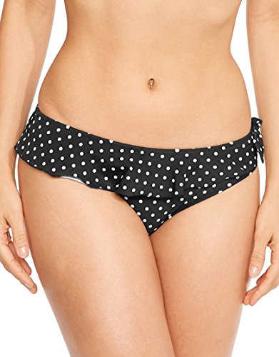 Pour Moi? Women's Hot Spots Frill Bikini Bottoms, Black, (Size:18)