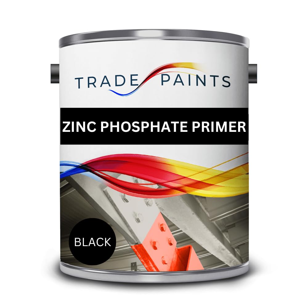 Trade Paints Black Paints4trade Quick Drying Zinc Phosphate Metal Primer Paint – 5L - Anti-Corrosive Protective Coating For Bare Steel, Iron & Metal Surfaces, Fast Dry Industrial Primer