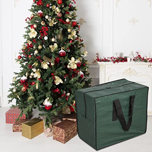Propik Christmas Ornaments Storage, Holiday Accessories Bag Tear-Proof Tarp 18 X 10 X 15 With Handles And Full Length Zipper (Green) #TOP4