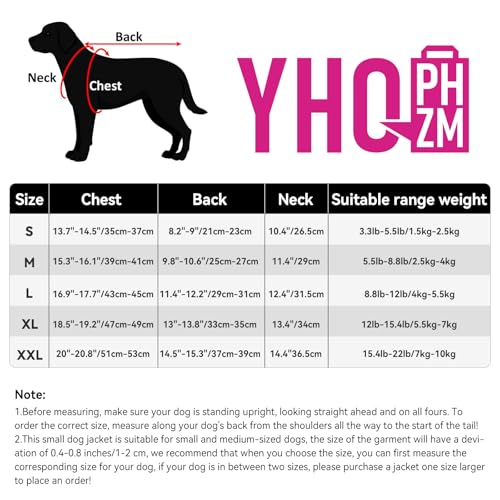 YHQPHZM Casaco para cães, casaco de inverno quente para cães, casaco roxo à prova de vento à prova d