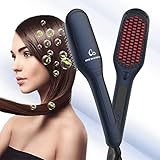 Elektrische Haarglätter Bürste,Ionen Glättungsbürste Anti-Verbrühung, Glättbürste für Frauen Männer Damen, Anti Verbrühen Haarglättungsbürste, 30Sekunden schnelles Aufheizen und 16 Temperaturstufen