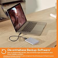 WD My Passport Ultra for Mac externe Festplatte 5 TB (mobiler Speicher, herunterladbare Software, Passwortschutz, Mac kompatibel, einfach einzusetzen) Silber – Ansicht 2