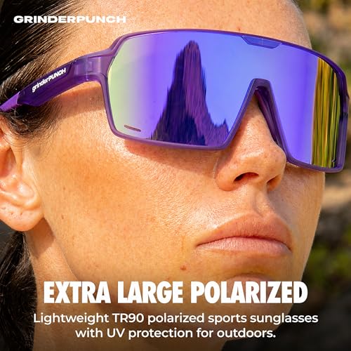 Image of grinderPUNCH Polarized Sports Sunglasses for Men Women UV Protection Shades for Baseball Running Cycling Skiing & Pickleball