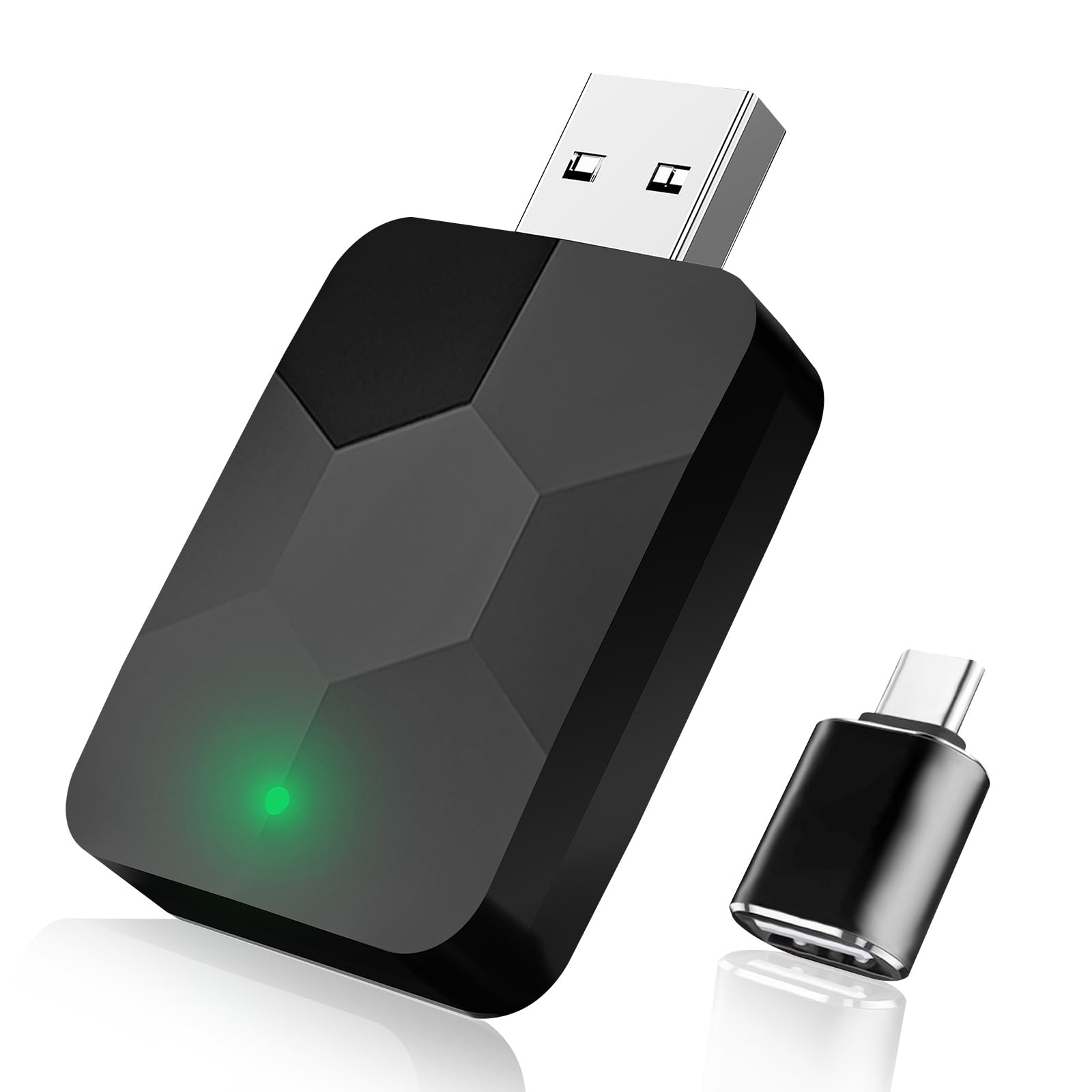 Wireless CarPlay Adapter - Convert Wired to Wireless CarPlay Dongle,2-in-1 Mini Size CarPlay & Android Auto,Plug & Play for Factory CarPlay Cars,Fast