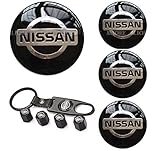 Alichee 4PCS 65MM Car Emblem Badge Sticker Wheel Hub Center Caps Cover +Tire Valve Stem Caps Cover...