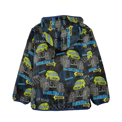 Image of Aflyko Boys Fleece Monster Truck Off Road Cool Zip-Up Hoodie Long Sleeve Outerwear Soft Coat Girls Hooded Jacket Kids Fashion Outwear Warm Sweatshirt 5T