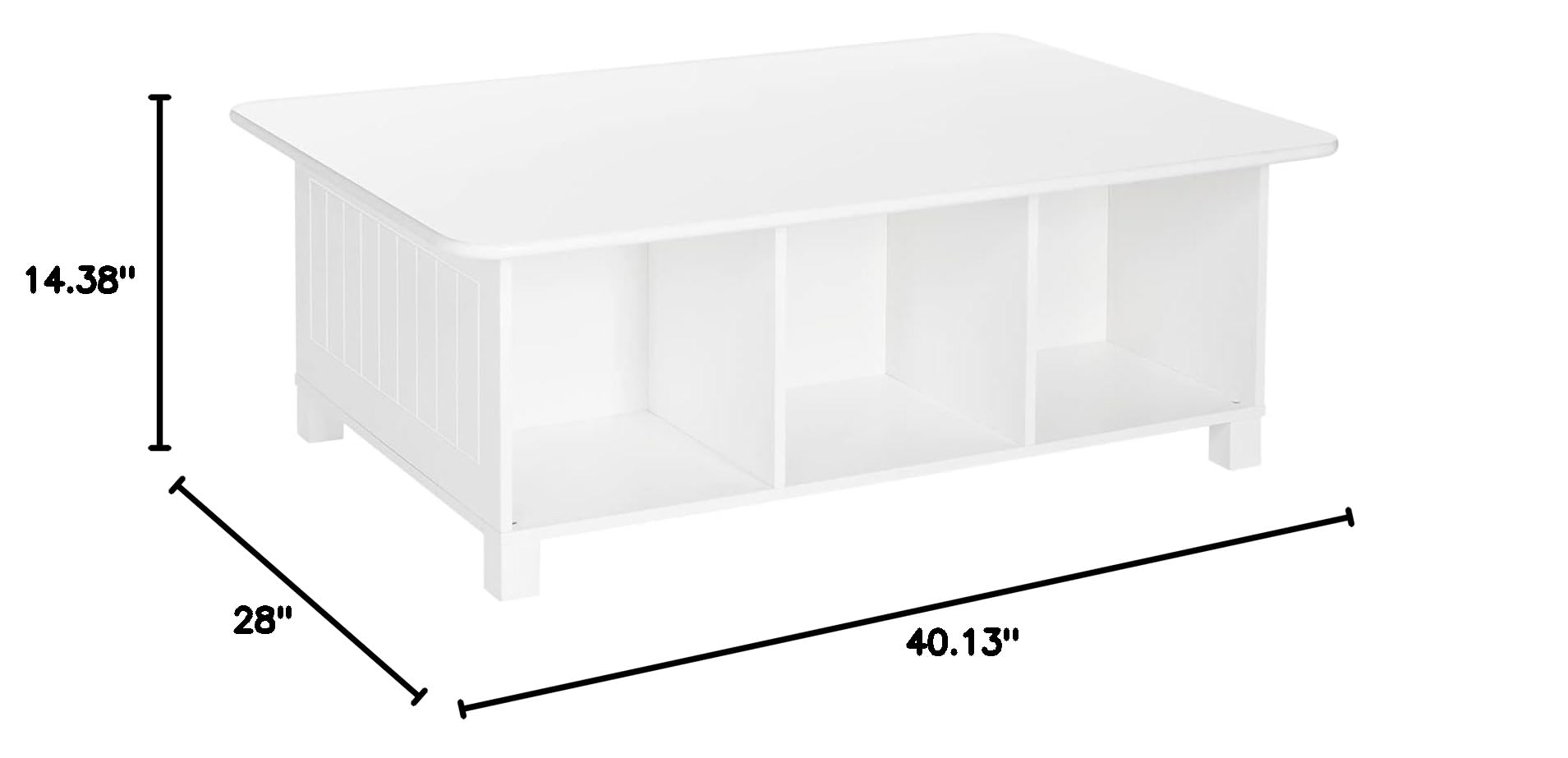 RiverRidge Kids 6 Cubby Storage Activity Table, White
