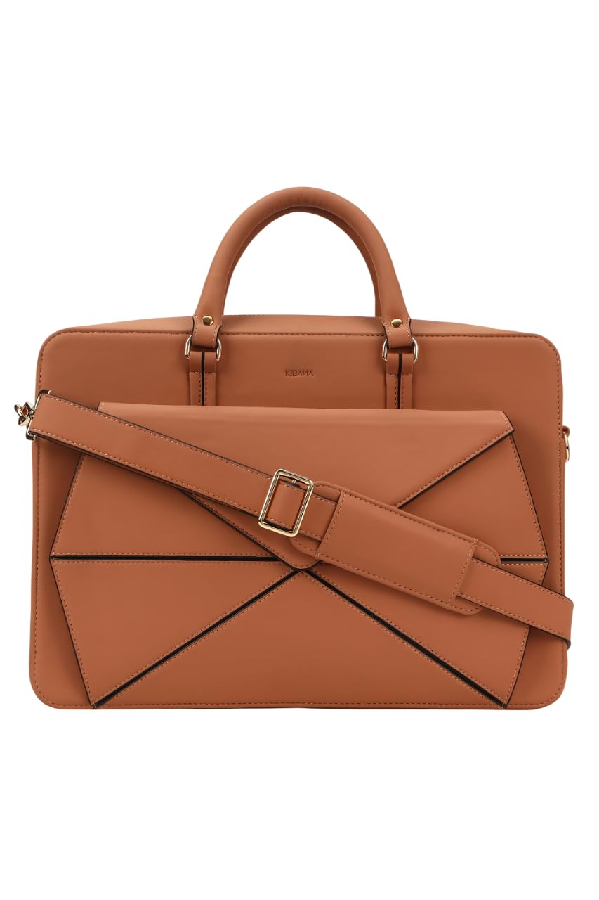 Unisex Sandesh Laptop Briefcase Bag, Geometric Design, Adjustable Shoulder Strap with Top Handles, Vegan Leather Laptop Messenger Bag, Large Storage For 14 and 15.5 Inch Laptops-image-43