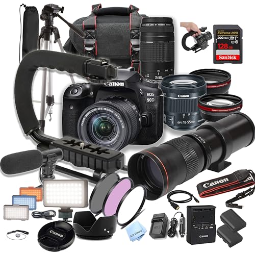 Cámara Canon EOS 90D DSLR con lentes y accesorios miniatura 1