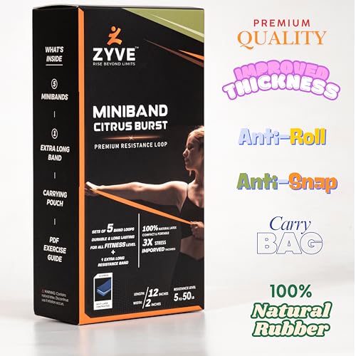 Image of Resistance Bands Set for Women & Men - 12'' Heavy Duty Natural Rubber Exercise Loop Bands for Legs,Glutes,Strength Training,Stretching,Physical Therapy- Pack of 5 with Carry Pouch