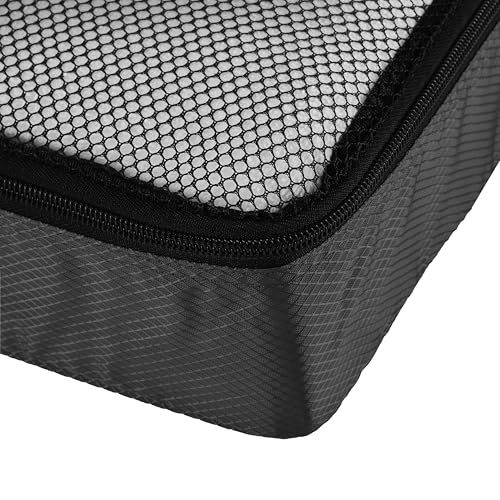Amazon Essentials 4-Piece Packing Cubes Travel Accessories Set, Luggage Organizer with Double Zipper, Mesh Top, 100% Polyester, Medium, Black (Previously Amazon Basics) - Image 5