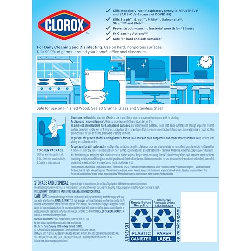 Clorox Disinfecting Wipes for Allergy Season, Bleach-Free, Multi-Surface Cleaner, Antibact - image 9