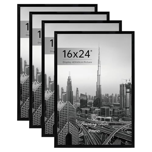 Boarding 16X24 Poster Frame 4 Pack,Black Picture Frames for Wall Gallery