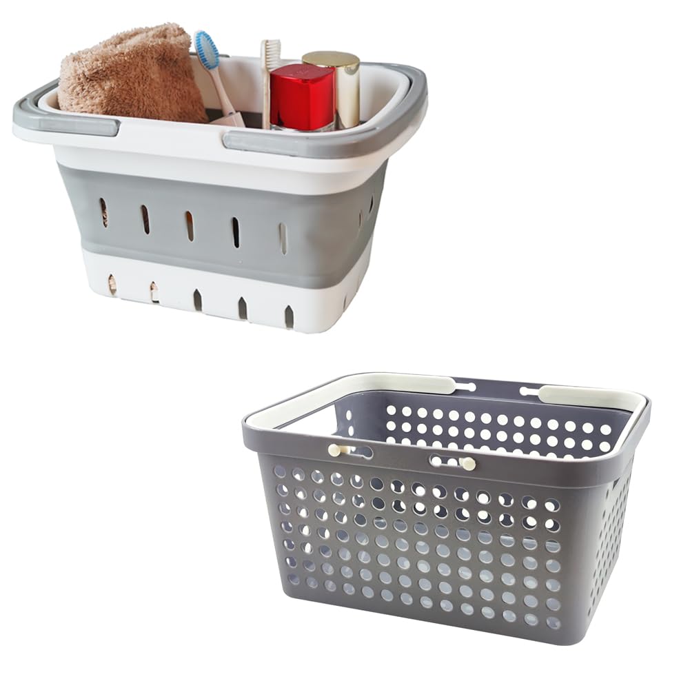 MINDFARGE 2 Pack Plastic Shower Caddy Basket with Handles Cleaning Supply for Dorm School Camping Travel