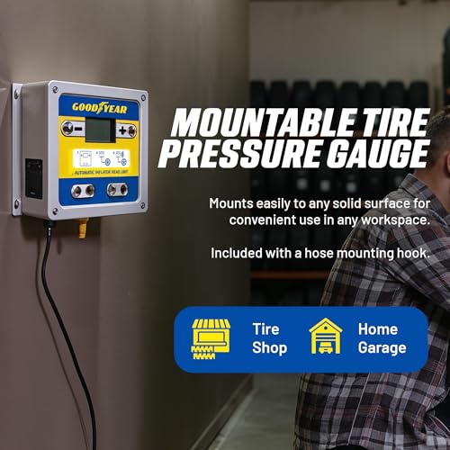 Image of Goodyear Digital Auto Inflator Head - Air Chuck & Hose, 10-145 PSI