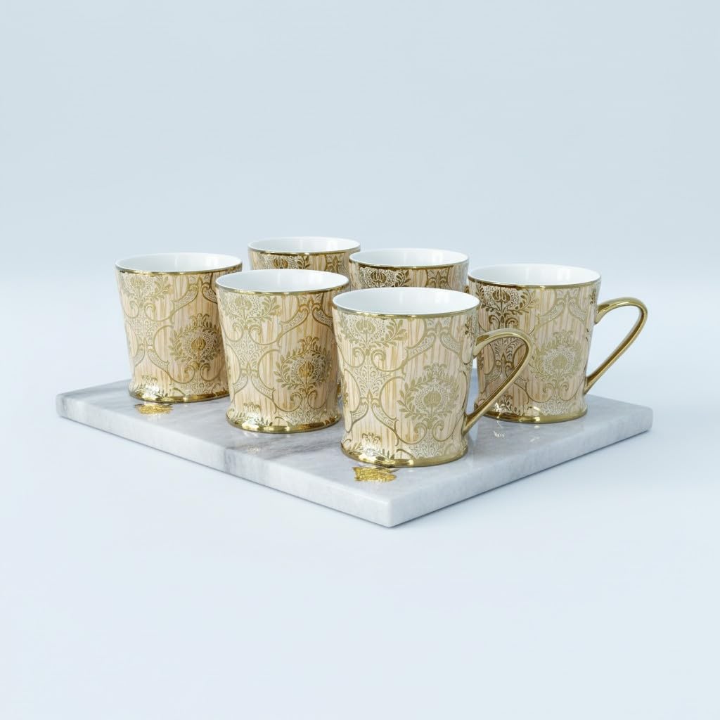 Femora Royal Gold Tea Cups - Set of 6 -2 Femora Royal Gold Tea Cups - Set of 6 -2