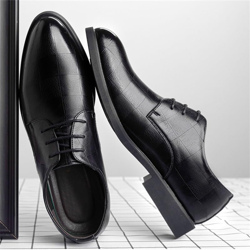 Large Size Men's Business Formal Leather Shoes Versatile Pointed Toe Lace-up Casual Dress Shoes Low-top Slip Resistant Rubber Oxford Shoes for Men3