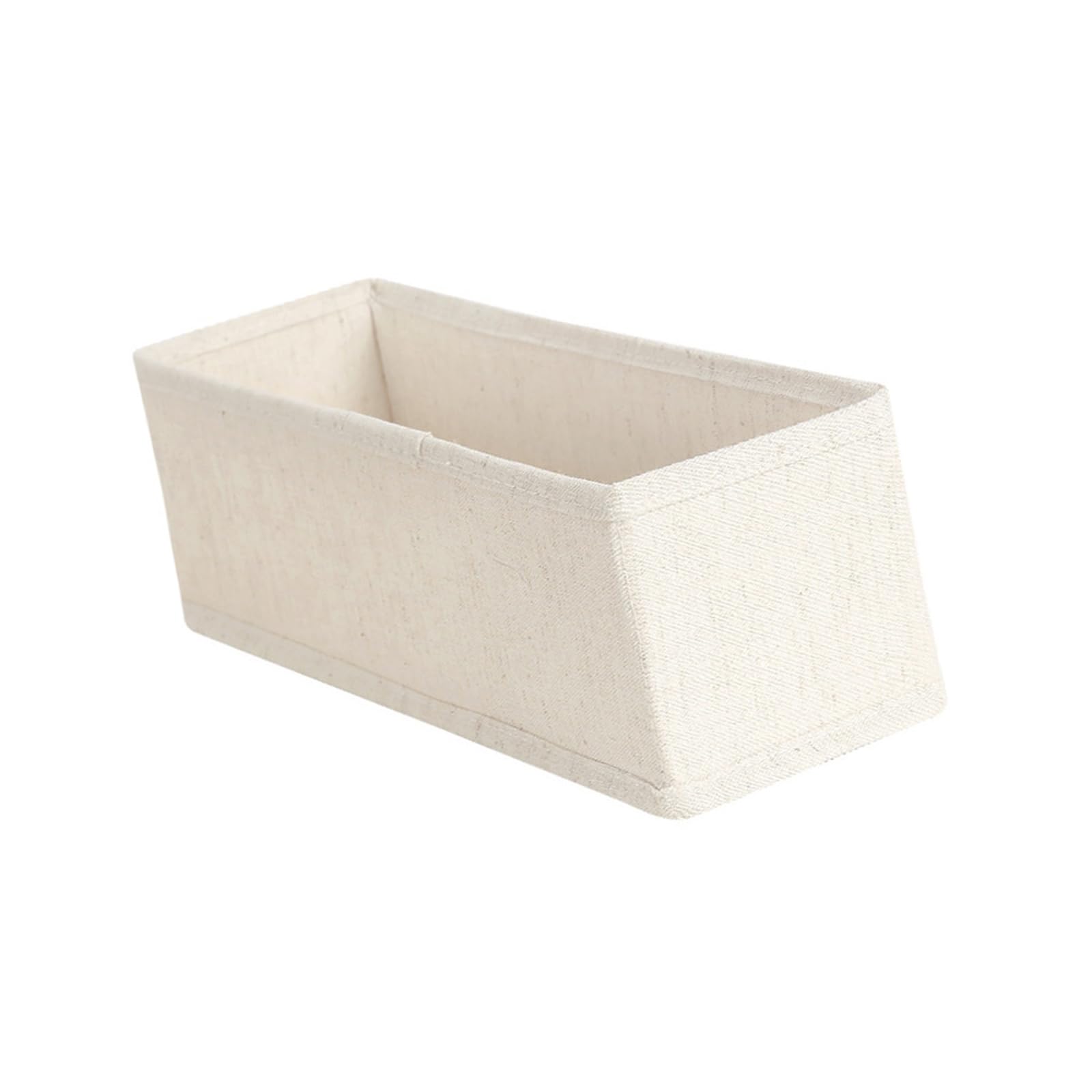 NEWFT Multipurpose Foldable Cotton Linen Underwear Socks Organizers Drawer Storage Box for Closets Wardrobes Accessory Cotton Linen Storage Tray