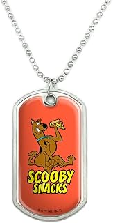 GRAPHICS & MORE Scooby Snacks Military Dog Tag Pendant Necklace with Chain